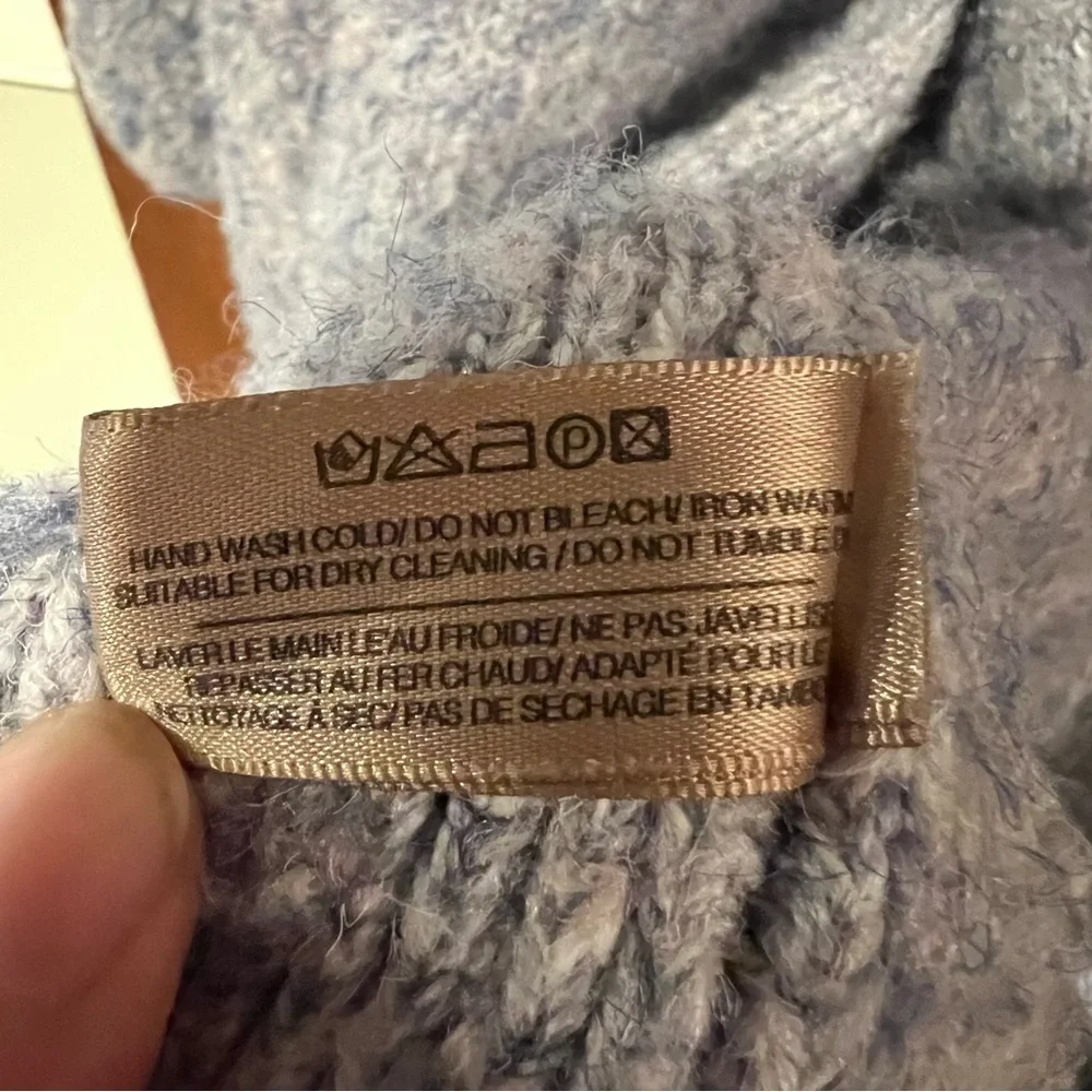 Anthropologie Cardigan Short Sleeve Chunky Knit Open Marled Blue‎ Gray OS - Picture 7 of 7